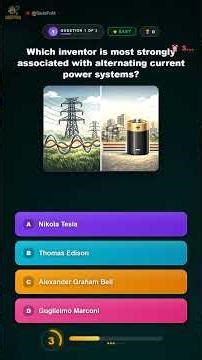Tesla vs Edison Quiz ⚡ Who Wins This Genius Showdown? #Shorts
