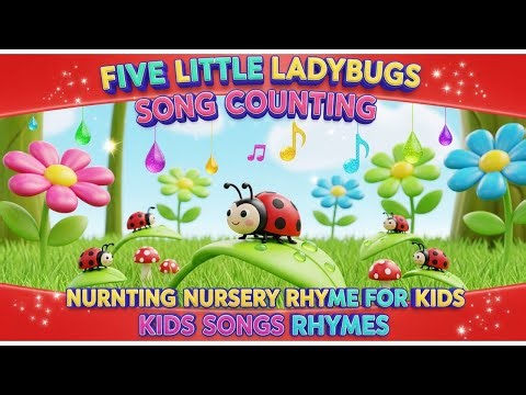 🐞 Five Little Ladybugs Song! | Counting & Nursery Rhyme for Kids | Kids Songs & Rhymes ✨