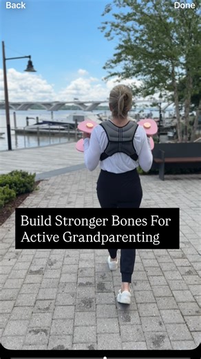 💪Jump. Stomp. Stay Active Grandparenting strong. Every time your feet hit the ground, you’re telling your body: keep building bone. ➡️ Weight-bearing impact—like jumping, walking stairs, or wearing a weighted vest—signals your bones to stay dense and strong. ✅STOMP THE STAIRS EXERCISE: 1. Find uncarpeted stairs, preferably outside. 2. Stomp hard as you go up. It should feel like a true stomp. 3. When you get to the top turn around to jump down. 4. Jump hard so you feel the landing in your legs,