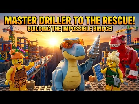 Primal Bricks | Lego TYRANNOSAURUS REX & Iggy's Diamond Drill Build An Epic Bridge!
