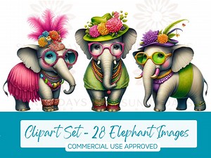 Elephant Clip Art Collection: Playful Designs for Crafts, POD, and DIY Projects - Instant Digital Download - Etsy