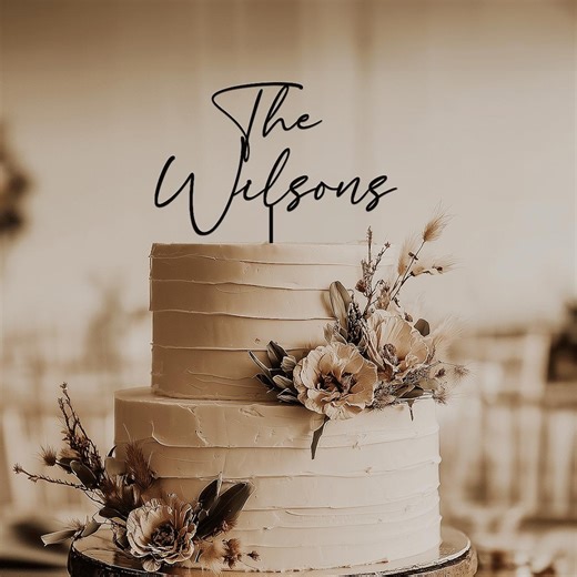 Custom Cake Topper for Wedding, Gold Wedding Cake Topper, Custom Name Cake Toppers, Rustic Wedding Decor, Anniversary Cake Topper - Etsy Ireland