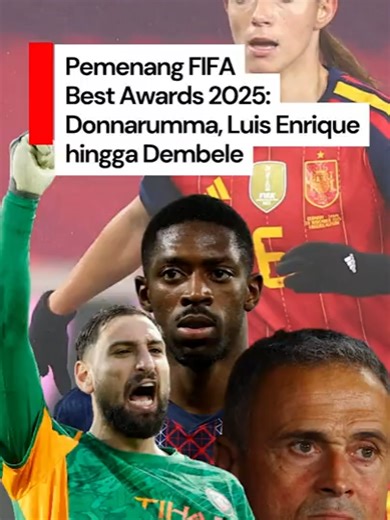 FIFA mengumumkan gelar pemain terbaik, pelatih terbaik hingga kiper terbaik pada acara FIFA Celebration Dinner di Doha, Qatar, Rabu (17/12) dini hari WIB. Ousmane Dembele pun jadi pemain terbaik. Sedangkan Luis Enrique membawa pulang gelar pelatih terbaik dari FIFA. Berikut daftar lengkap pemenang FIFA Best Awards 2025... Creator: Esty Rahayu Anggraini #fifa #donnarumma #dembele #fifaawards2025 #detikcom
