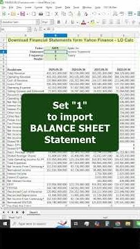 🧾📥 Download FINANCIAL Statements from Yahoo FINANCE - LibreOffice Calc #ylcutilities
