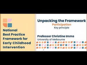 Participation. Key Principle. National Best Practice Framework for Early Childhood Intervention