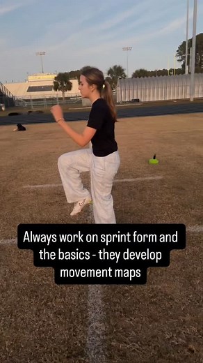 Always work on sprint form and the basics - they develop movement maps #lacrosse #soccer #girlslacrosse #girlssoccer #lacrossetraining #soccertraining #speed #speedtraining #speeddrills #strengthandconditioning | Efficiency Strength Training, LLC