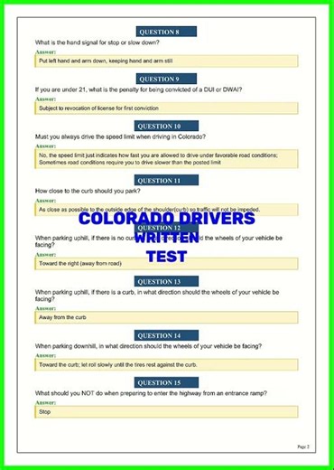COLORADO DRIVERS WRITTEN TEST video