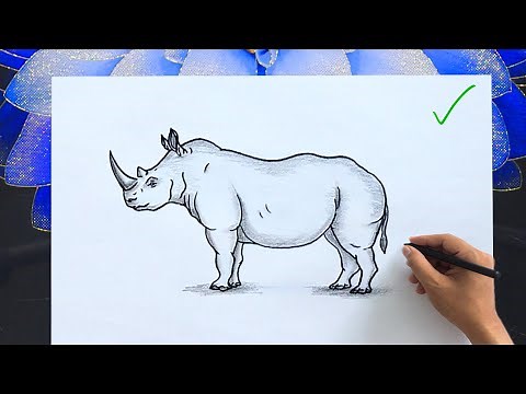 How to Draw a RHINOCEROS Step by Step ( Rhino Drawing - Pencil Drawing Tutorial for Beginners )