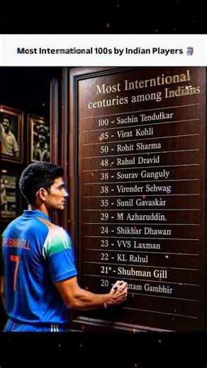 Most international 100s by indian players🗿🥵 #shortsfeed #viralvideo #viratkohli