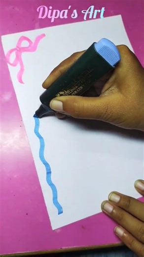 Quick and Easy Border for Project with ONLY 2 Highlighter🤩 #border #borderdesigns #satisfying #short