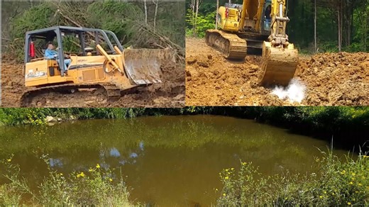 Building a Deer Watering Hole (Twice!) With a Bulldozer and Excavator