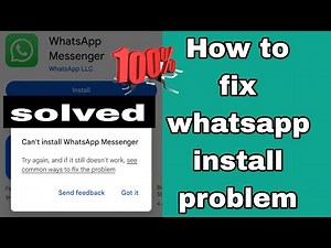 Fix whatsapp is not installing | can't install Whatsapp | WhatsApp install problem