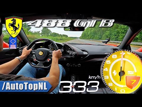 Ferrari 488 GTB *333KM/H* LAUNCH CONTROL & TOP SPEED on AUTOBAHN [NO SPEED LIMIT] by AutoTopNL