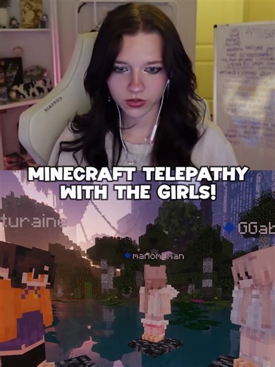 Minecraft Telepathy with the girls! @ggabbyx_ @saturainedays @merzukaa #minecraft #minecraftmemes #minecraftminigames #minecrafttelepathy