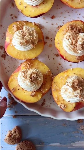 Cheesecake Peaches | Easy Baked Summer Dessert