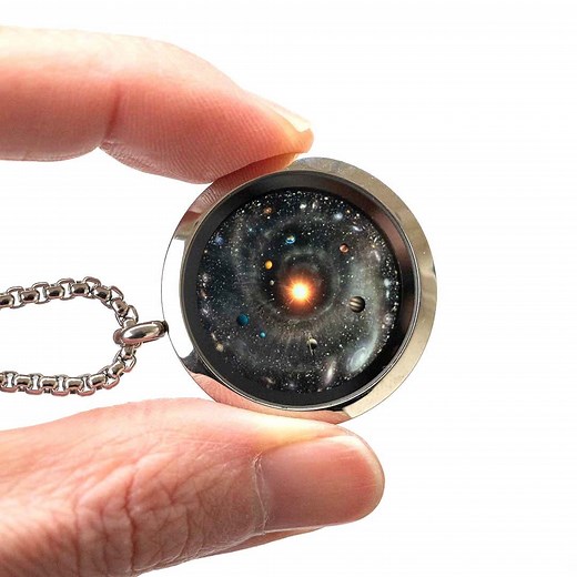 Hidden Universe Necklace | Boutique Academia Science Jewelry, Galaxy Necklace, Space, Astronomy, Physics, Unique STEM Gift for Scientists - Etsy