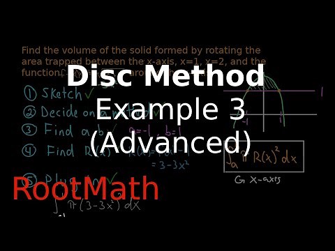 Volume of Revolution (Part 3) Disc Method Advanced Example