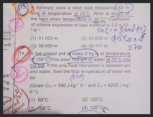 A surveyor uses a steel tape measuring 50 m long at temperature... | Filo