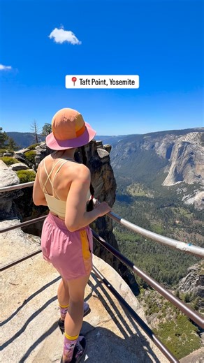 April Duke & Vikas Shekhawat | Outdoor Adventure Travel on Instagram: "Taft Point in Yosemite National Park is one of the most breathtaking viewpoints on the south rim of Yosemite Valley, offering sweeping views of El Capitan, Yosemite Falls (when flowing), and the vast valley below. The short 2.4-mile round-trip hike starts from Glacier Point Road and passes through a peaceful forest before opening up to dramatic cliffs and massive granite fissures - deep cracks that drop hundreds of feet strai
