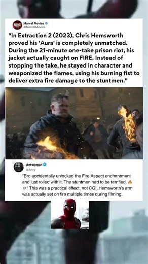 In Extractions 2, Chris Hemsworth INSANE Unscripted Stunt - and it wasn’t CGI #thor #marvel #shorts