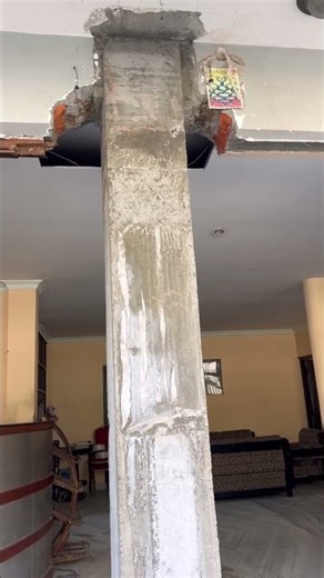 Retrofitted Column Results | Building Strengthening #ytshorts