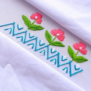 26K views · 230 reactions | supper easy hand embroidery border design for kurti/kamiz | Secret Hand Stitch | Facebook