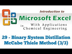 Excel for Chemical Engineers I 29 I Binary system distillation - McCabe Thiele method (3)