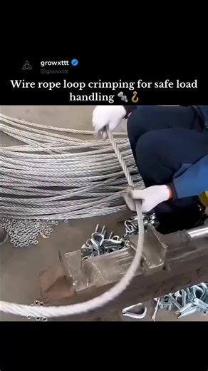 GROWXTTT | Wire rope loop crimping is a process that creates a permanent, secure loop (or eye) at the end of a wire rope by deforming a metal sleeve,... | Instagram