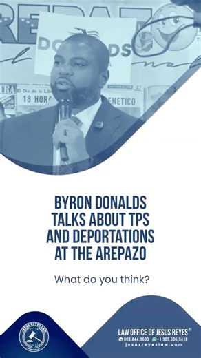Byron Donalds talks about TPS and deportations at the Arepazo #immigration #jesusreyeslaw