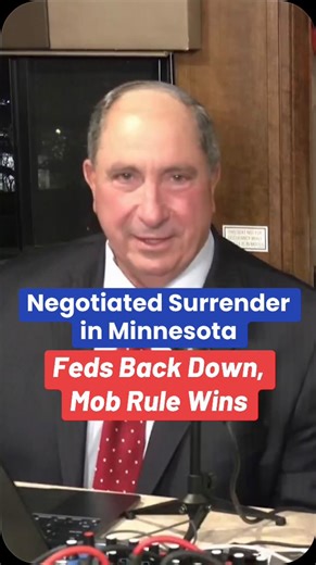 What happened in Minnesota looks and feels like a negotiated surrender. The insurrectionists ran ICE off. The model is set. If you riot hard enough, block roads, attack agents, and create chaos, the feds back down. | John Fredericks Show
