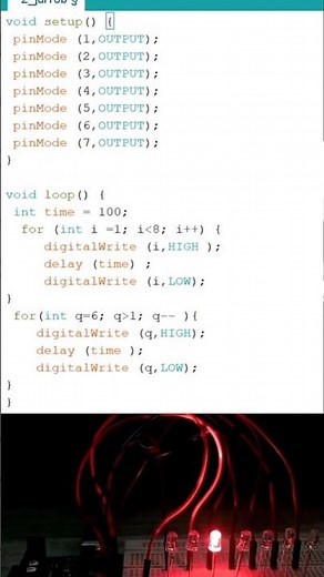 knight rider theme led lights arduino project and arduino code
