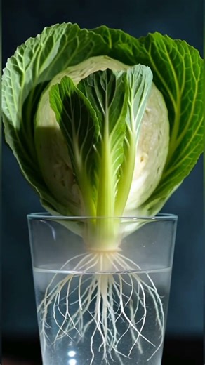 Cabbage Timelapse Growth in Water 🥬 | From Cut Base to New Plant in 4K Macro