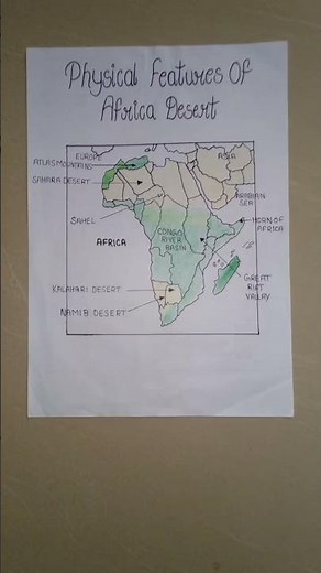 Physical Feature Of Africa Desert 🏜️ Desert Map #mapping #upsc #beach #geography through maps