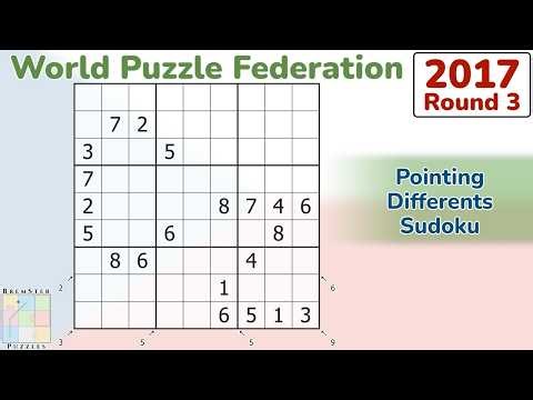 WPF Sudoku 2017 Round 3 - Pointing Differents Sudoku