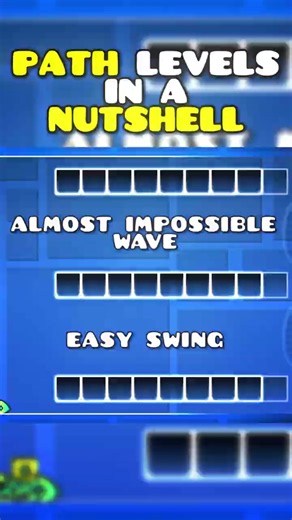 PATH Levels In a NUTSHELL! #relatable #funny #nutshell #geometrydash