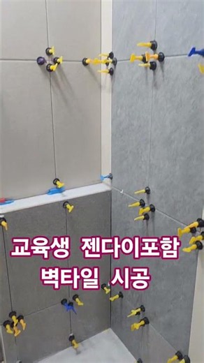 젠다이포함 벽타일시공☎️010 8782 6704#타일교육 #타일학원 #욕실리모델링교육 #욕실리모델링학원 #타일기구세팅교육