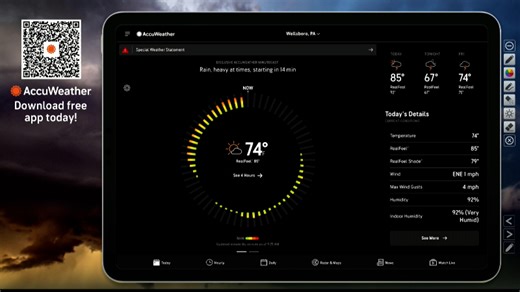 Weather by-the-minute forecast with AccuWeather's MinuteCast®