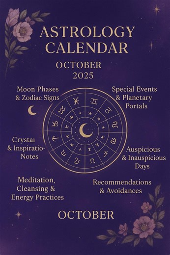 Astrology Calendar _ October 2025 - Etsy