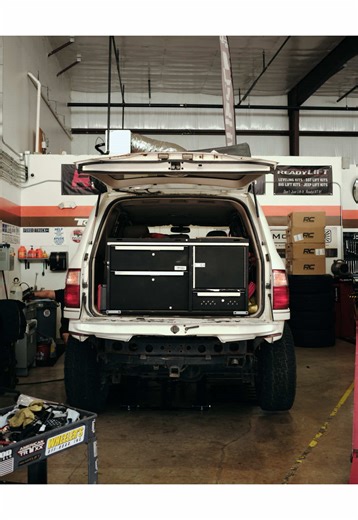 Extra storage built into this Lexus Lx470 This is a great and reliable modification that can be installed onto your Lexus or Toyota Land Cruiser 100 series. We also installed sound prods material to avoid rattling. #katytx #adventurefitter4wd #toyotalandcruiser100 #100serieslandcruiser
