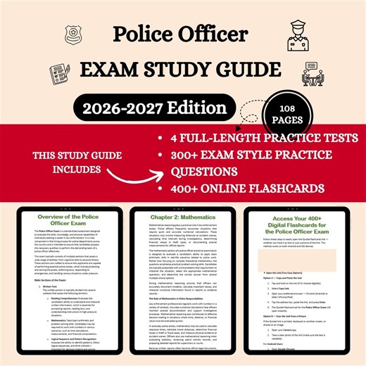 Police Officer Review 2026 | Police Study Guide | Police Officer Study Guide | Police Officer Exam | Police Test - Etsy UK