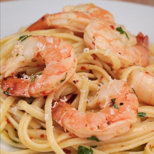 Baked Shrimp Scampi Linguine Pasta Recipe by Tasty
