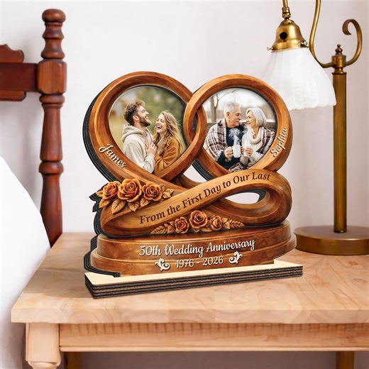 Custom Infinity Couple Sign Anniversary Frame,couple Photo Wooden Sign,50th Anniversary Keepsake,gift for Grandparents Parents,wedding Gifts - Etsy