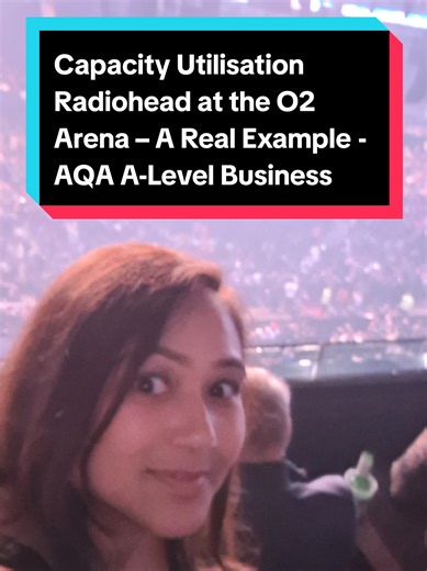 Capacity Utilisation for AQA A-Level Business (Radiohead at The O2 Arena Example) Capacity utilisation measures how much of a business’s maximum output is being used. Capacity Utilisation= Actual Output\\Maximum Output x 100 For the O2 Arena, capacity refers to the roughly 20,000 seats available for concerts and events. Radiohead at the O2 Arena – A Real Example Radiohead’s recent run of shows at the O2 achieved extremely high capacity utilisation. Most nights sold out or came close, meaning ove