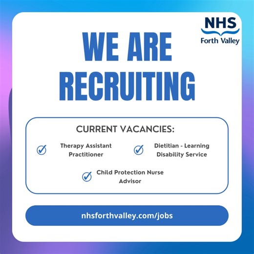 3K views · 19 shares | We are recruiting! Find out more and apply today⬇️ Therapy Assistant Practitioner: Closing Date 30th November https://apply.jobs.scot.nhs.uk/Job/JobDetail?JobId=170776 Dietitian - Learning Disability Service: Closing Date 30th November https://apply.jobs.scot.nhs.uk/Job/JobDetail?JobId=170758 Child Protection Nurse Advisor: Closing Date 30th November https://apply.jobs.scot.nhs.uk/Job/JobDetail?JobId=170727 | NHS Forth Valley | Facebook