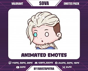 Sova Valorant Animated Twitch Emotes: Chibi Anime Emoji - Etsy Canada