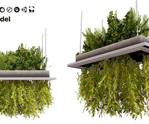 ArtStation - Modern Hanging Planter with Cascading Plants | Resources