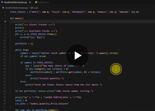 #python #fintech #softwaredevelopment #stockmarket #codealpha #programming #dataanalysis #internship #learningjourney #programming #coding | Abdur Rehman