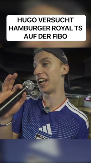 Hugo tries Hamburger Royal TS at FIBO...