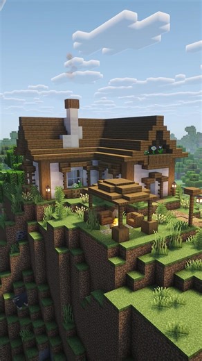 Building a cozy cottage with random blocks from the comments #minecraft #minecraftbuilds #challenge #fyp #viral