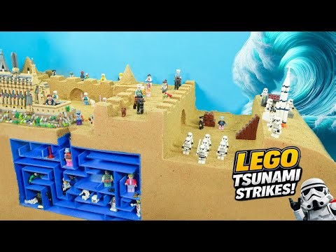 LEGO Tsunami Overwhelms Stormtroopers | Castle Dam Break Experiment